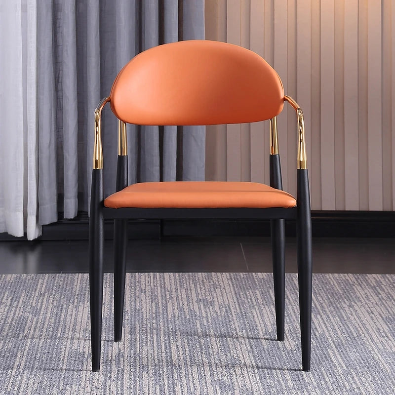 Restaurant Furniture Modern Luxury Style Business Dining Chair Black Gold Metal Frame Leisure Chairs Gold Legs