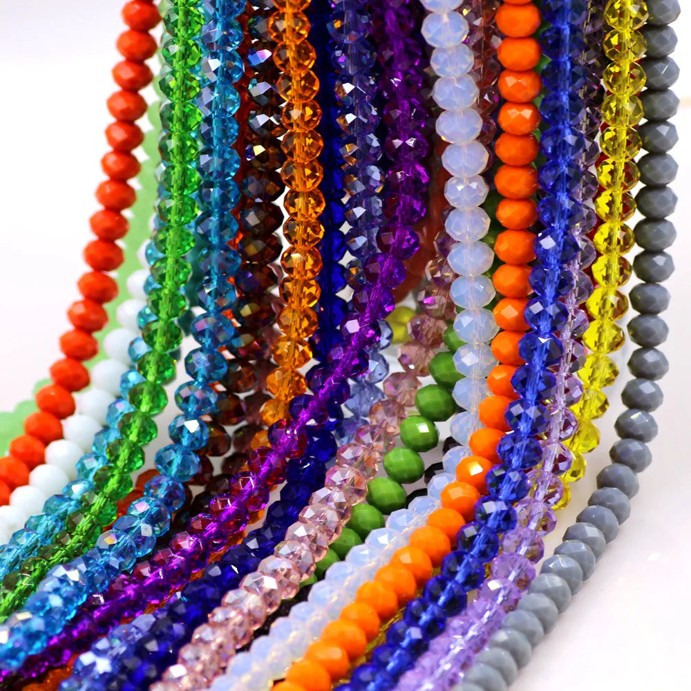 Factory Cheap Price 1/2/3/4/6/8/10/12mm Rondelle Glass Crystal Tyre Shape Beads Crystal for Jewelry Making in Stock