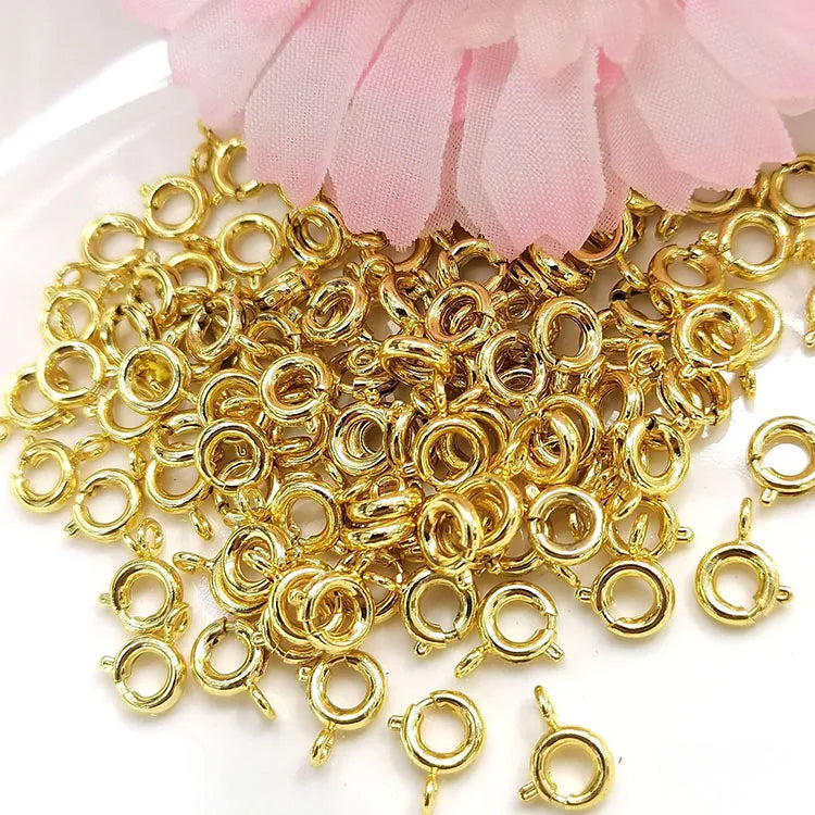 JF0734 Silver Gold Rose Gold Plated Spring Ring Clasps