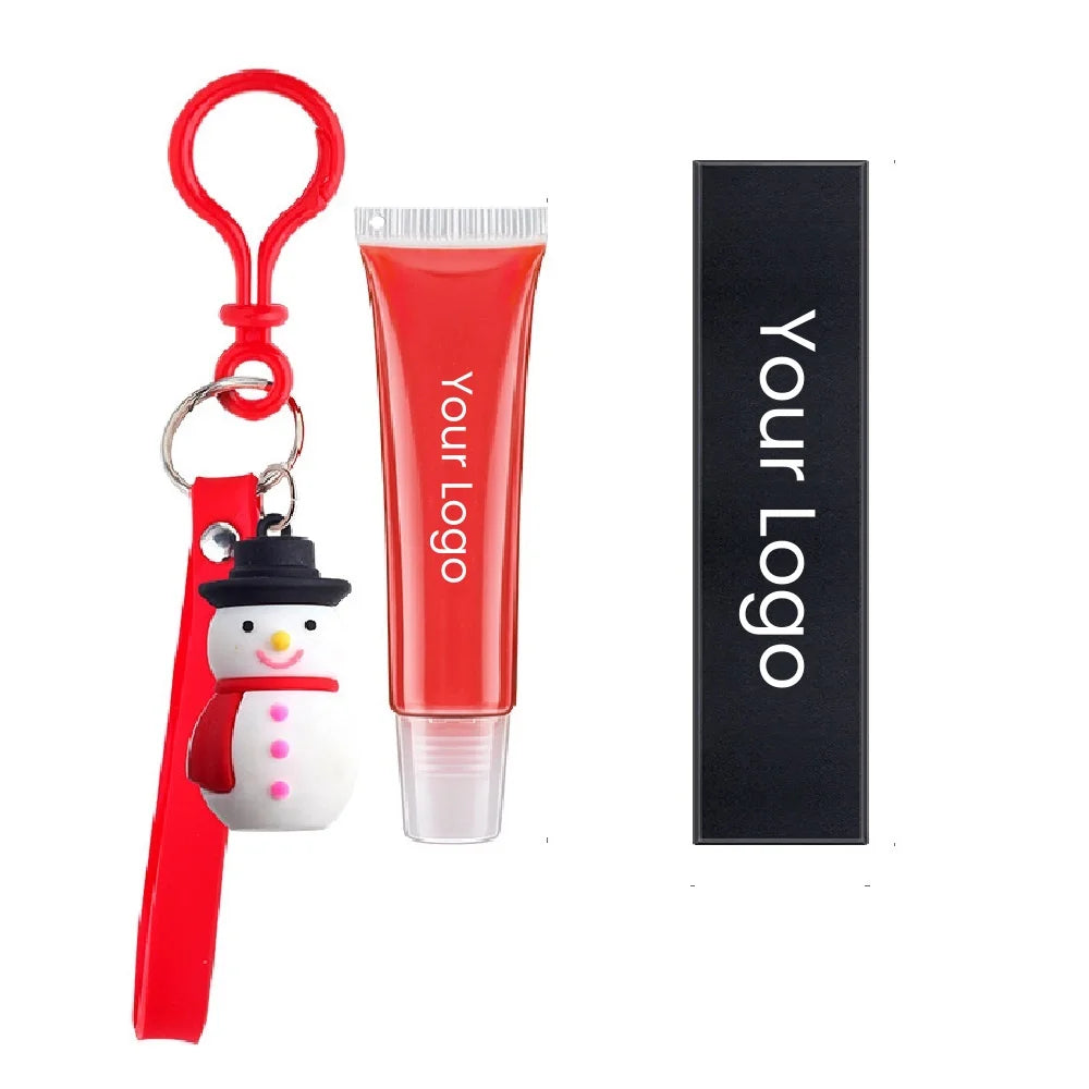 Wholesale No Logo Jelly Lip Tint Flavor Private Label Organic Long Lasting Water Tint Lip Oil With Key Chain Decoration for Kids
