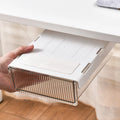 New S Size Office Hanging Space Saving Item Organizer Self-Adhesive Under Desk Hidden Sliding Plastic Drawer