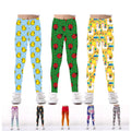 Customized Kid Girls Pants Full Length Digital Printing Small Yellow Duck Seven Star Ladybug Pattern Skinny Leggings
