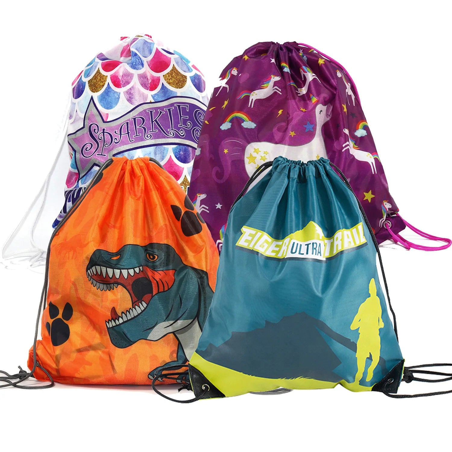 BSCI Factory Custom logo Size Soccer Bag Shoe Bag Cheap Full Color Printing Waterproof Nylon Sports Drawstring Bag