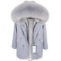 Drop Ship Hot Sale Women's Winter Eco-Friendly Waterproof Long Faux Fur Lining Real Fox Fur Hooded Parka