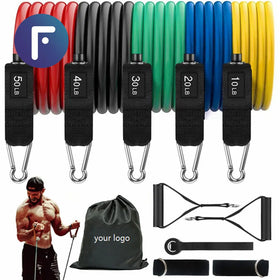 FDM OEM Corde De Traction Natural Latex Home Fitness Pull up 150Lbs 11Pcs Resistance Bands Tube Set With Handles