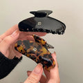Premium Large Acetate Hair Claw Clip for Thick Hair French Style Strong Hold Nonslip Leopard Print Shark Clips for Women Girls