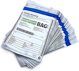 Tengen Tamper Evident Security Deposit Bags Cash Register Money Bag Pack of 100 Customized Size Self-Adhesive Opaque Film