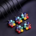 Natural Crystal Bead Hexagram Pendant Chakra Crystal Stone Bead Pendant for Healing Gift