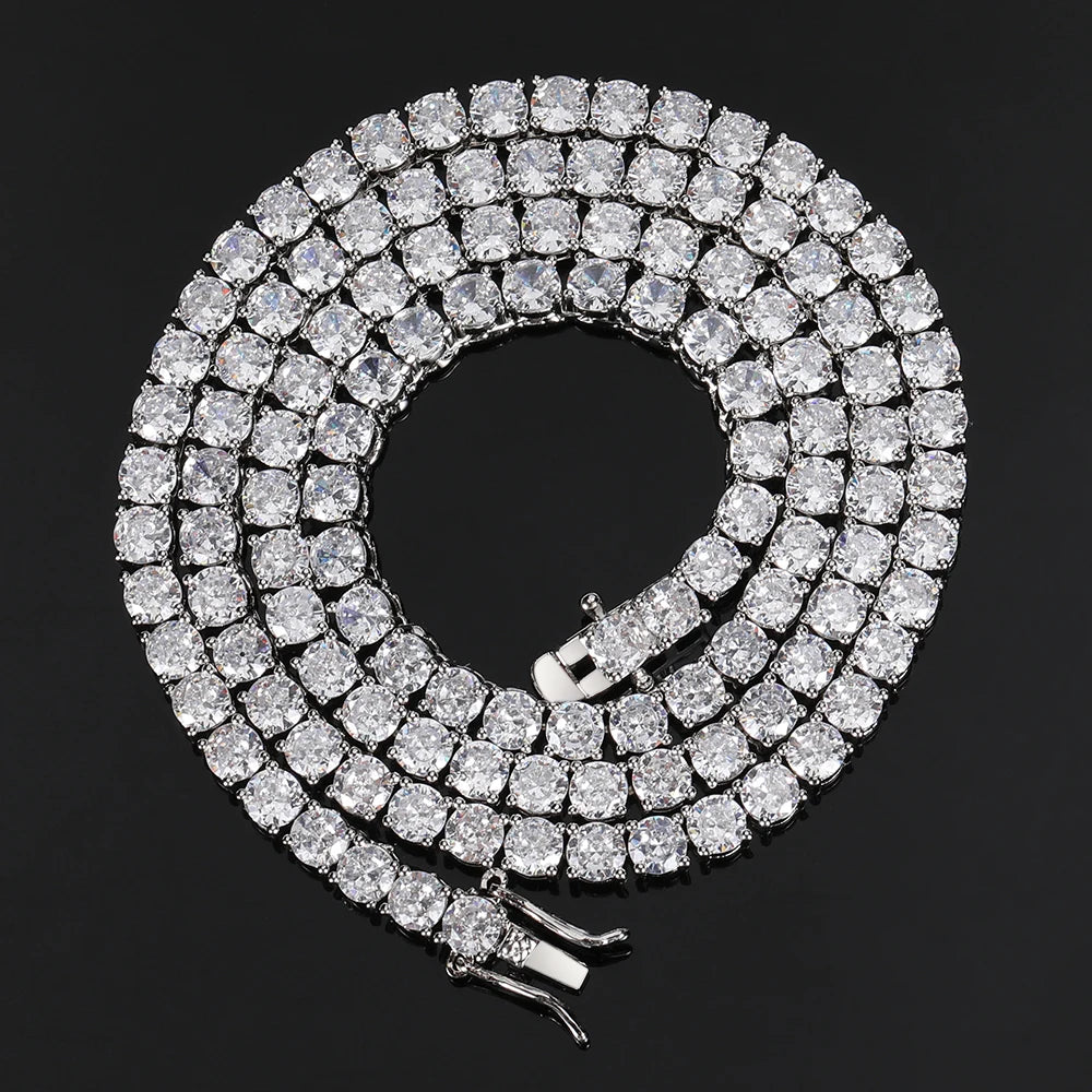NUOYA Hip Hop Iced Out Jewelry Tennis Choker CZ Diamond Cubic Tennis Necklace