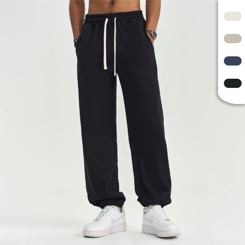 Unisex 450GSM Heavyweight Cotton French Terry Jogger Pants With Custom Logo Unisex Elastic Waist Sweatpants