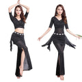 Belly Dance Clothing Suit Large Size Two Piece Modern Dance Practice  Stage Performance Indian Dance Slit Pants for Women