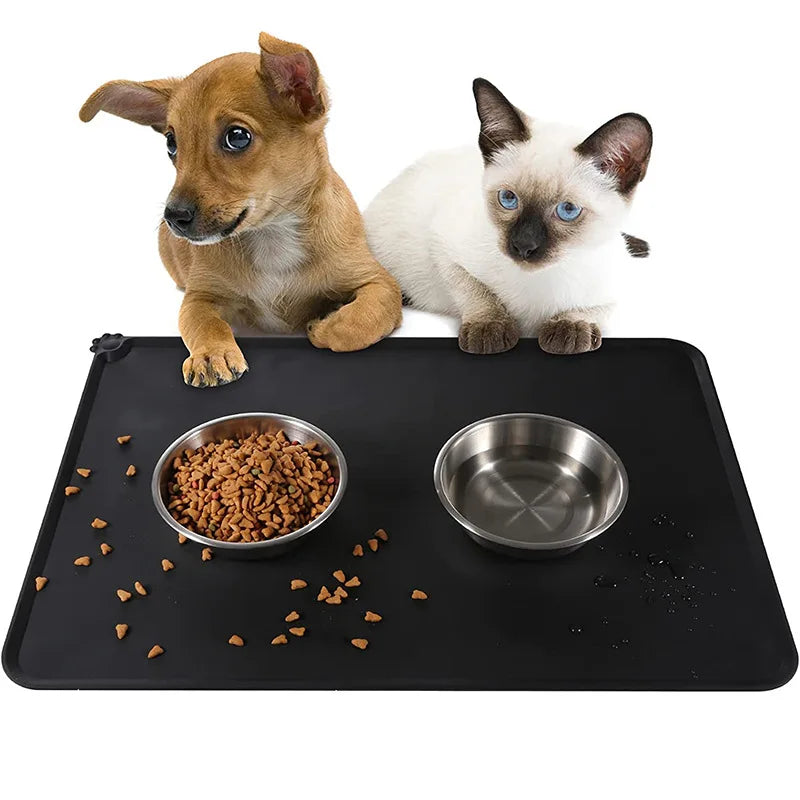 2025 Dog Cat Bowl Placemat Mat Silicone Waterproof Pet Food Mat Spill Proof Pet Feeding Mat for Food and Water