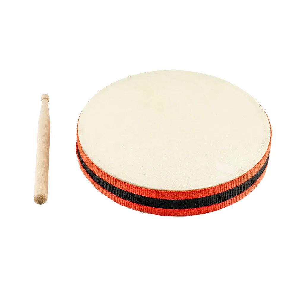 8 Inch Hand Drum Musical Percussion Handdrum Wood Frame Bodhran with Mallet