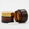 Good Selling Frosted Black Glass Jars with Shiny Gold Bamboo Lid Natural Cream Wooden Packaging for 5g 15g 30g 50g 100g Candles