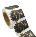 White Gold Foil Printed Self-Adhesive Cosmetic Bottle Label Sticker Rolls Durable Vinyl Material Rectangular Packaging Labels