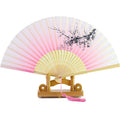 Wholesale Custom Logo Printed Bamboo Folding Fan Decoration Hand Crank Fan