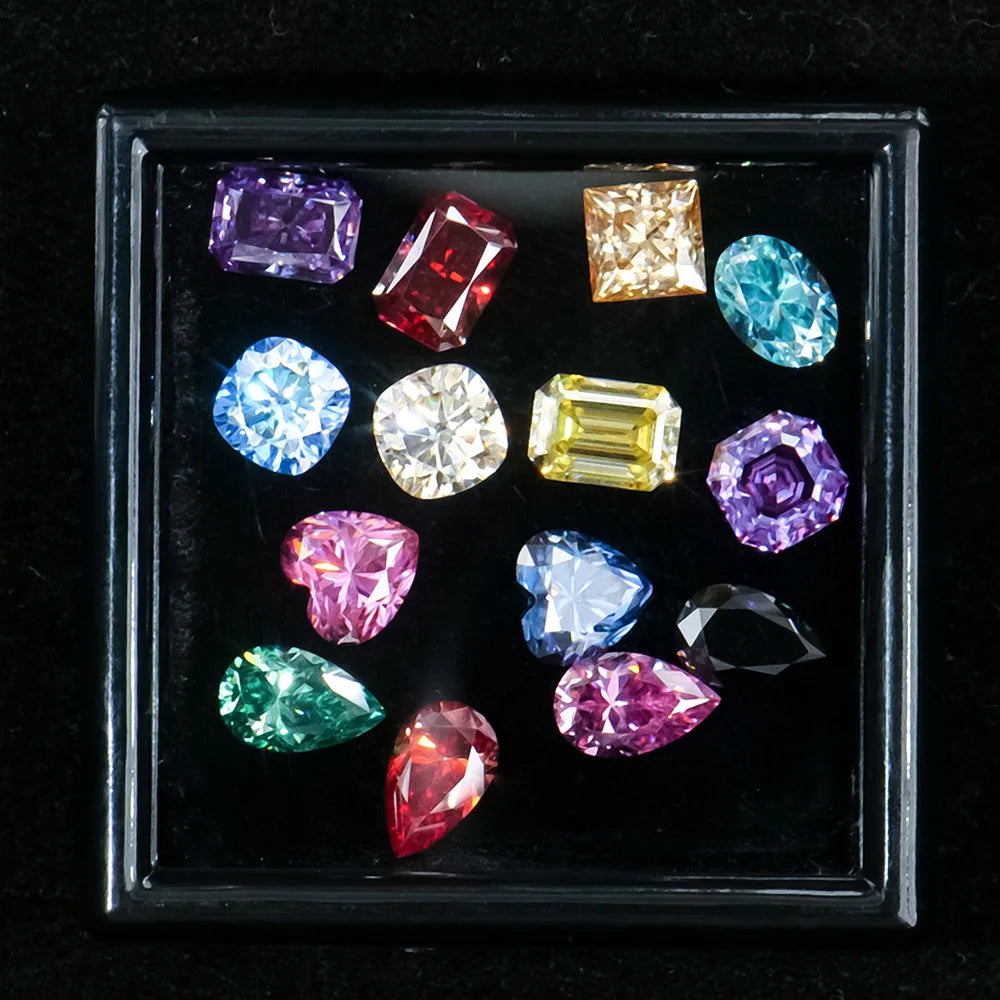 Factory Amethyst Garnet Orange Champagne Black Purple Yellow Pink Blue Green Red Violet Fancy Shape Colored Mossanite Moissanite