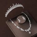 Fashion Tiaras Crown Earrings Necklace Set Wedding Crystal Bridal Jewelry Sets