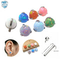 Getta G23 Astm F136 F136 Titanium 14G 16G Tongue Stud Three-claw Round Opal Ball 3 4 5mm Threaded Piercing Body Jewelry