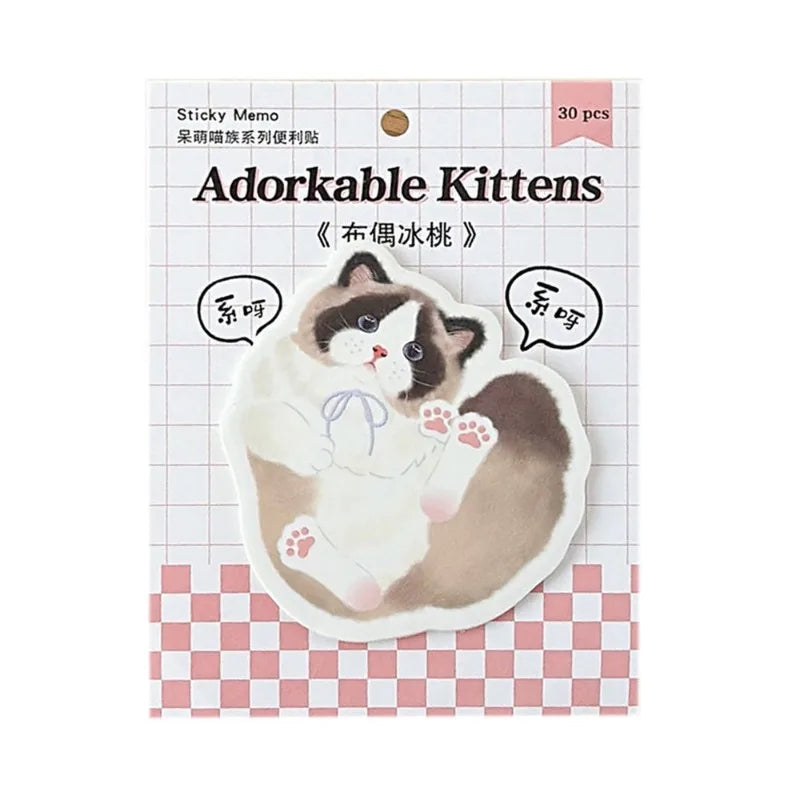 Cartoon Cat Design Memo Pad Cute Stationery 30-Leaf Loose Leaf Office Note Pads