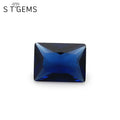 ST Gems Rectangle Cut Spinel Blue Crystal Glass Gemstone for Jewelry Making
