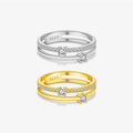FUAMAY Double Line Eternity Ring 2 Gram Gold Classic Style 925 Silver Anillo De Plata for Weddings Parties Wholesale Price