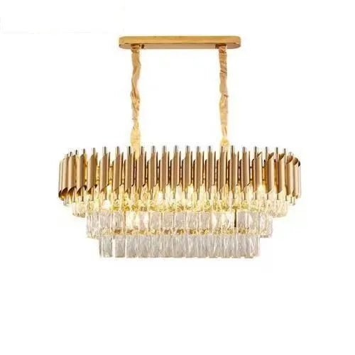 Modern Crystal Chandelier Light Luxury Simple Aluminum Lighting Villa Restaurant Living Room Licht Hotel Lamp