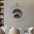 50X72.5CM With Pendulum Large Metal Art Design Silent Decorative Living Room Iron Wall Clocks Home Decor Hanging Watch