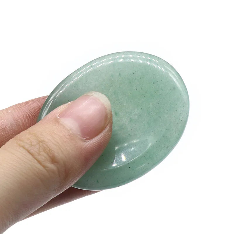 Wholesale Natural Crystal Gemstone Worry Stone Crafts Facial Guasha Scraping Massager Stone