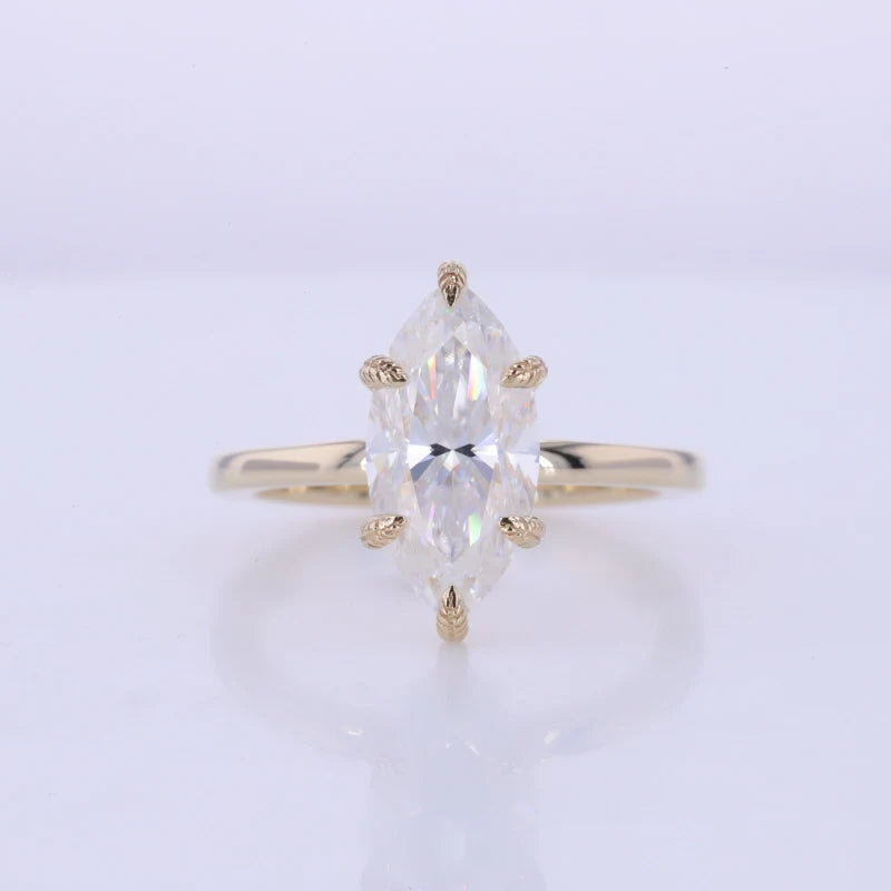 Starsgem Customized Synthetic D VVS1 Marquise Cut Moissanite Jewelry Rings