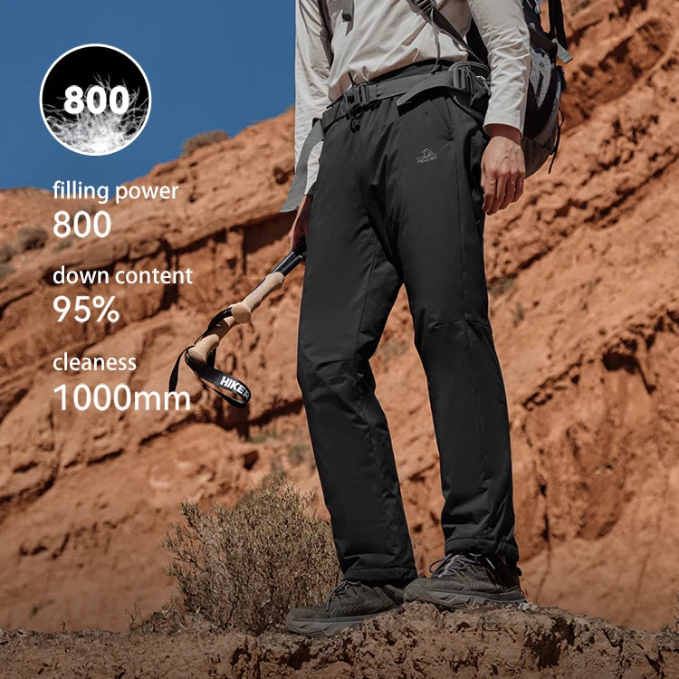 PELLIOT Outdoor Down Pants Winter Men's New Warm and Windproof Lightweight 800 Filling Power Goose Down Pants Hiking Pants