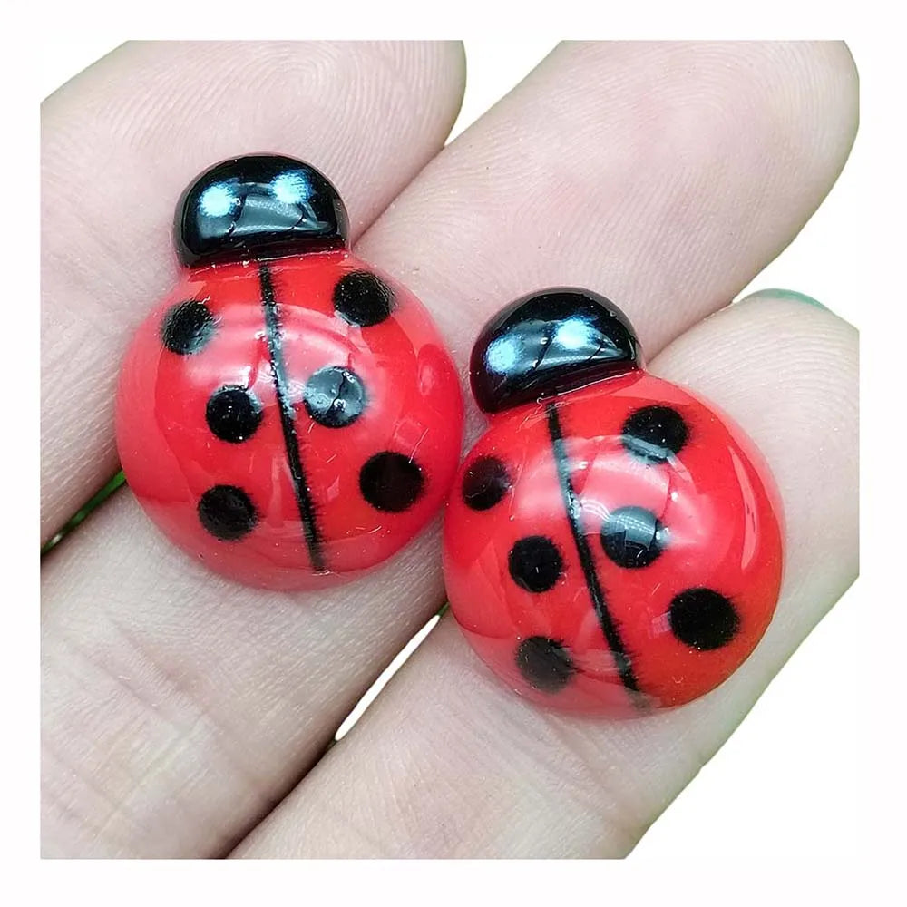 Kawaii Animal Red Ladybug Resin Flatback Cabochon DIY Decorative Craft Scrapbooking Accessories