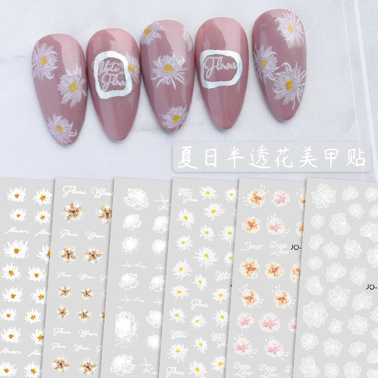 3d Nail Art Sticker Which Flowers Spring  Nail Stickers for Nail Polish