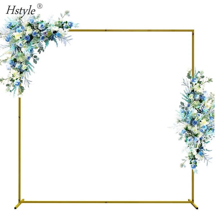 6.6x6.6 FT Metal Square Wedding Arch Stand Frame Flower Balloon Backdrop Arch for Party Photo Booth Background Decoration SD170