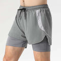 Good Quality Custom Logo Quick Dry Fitness Workout Training Shorts 2 in 1 Drawstring Men Gym Jogging Athletic Active Sports Wear