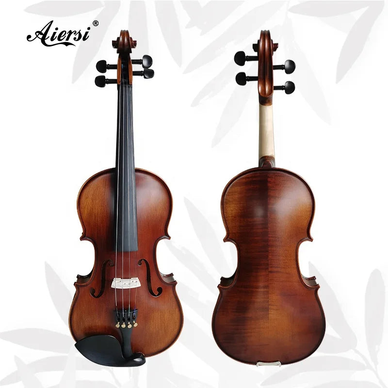 Antique Dark Brown Wholesale Aiersi Sinomusik Brand Handmade Professional Advanced Violins Model MVT700