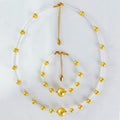 2024 New Style Platinum Spaced Pearl Bracelet Necklace Set Ladies Minimalist Fashion Design for Wedding Party CLASSIC BALL