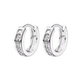 Factory Directly Wholesale Design Jewelry Zircon Filled Dainty Geometric  Silver Hoop Earring