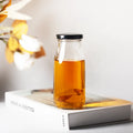Round 1000ml 500ml 250ml 200ml Glass Beverage Drink Juice Milk Empty Glass Bottles With Lid