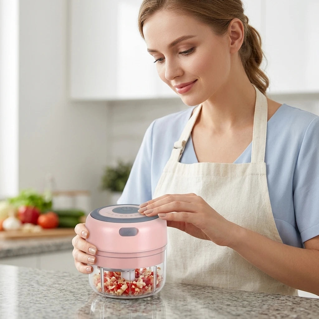 100 ML 250mL Mini Electric Garlic Chopper USB Charging Ginger Masher Machine Sturdy Durable Chili Vegetable Crusher Kitchen Tool MegaBDM