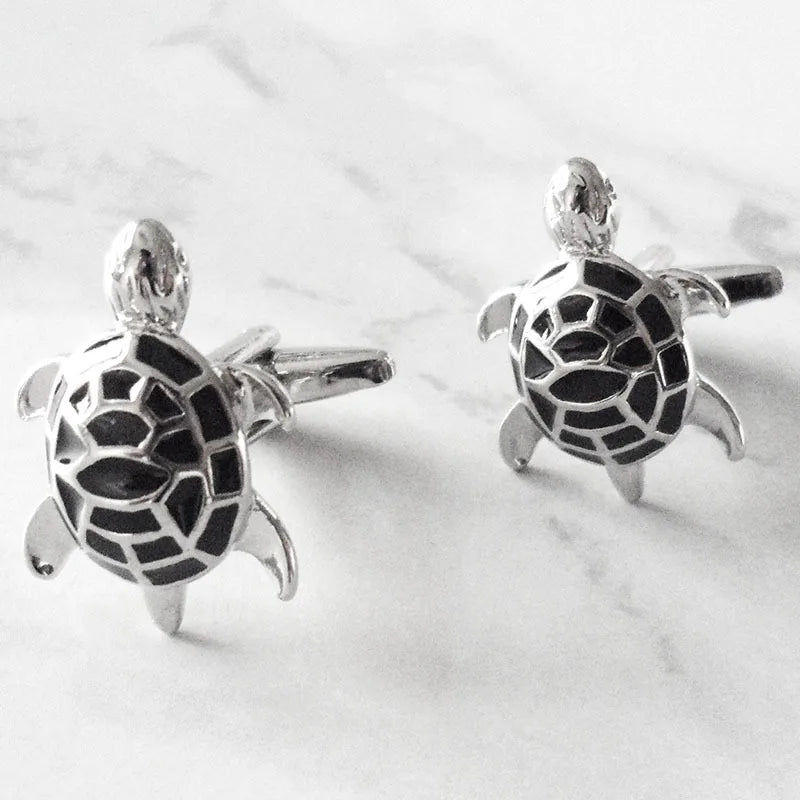 Cute Tortoise Shirt Button Clip Studs Sleeve Button 1Pair Men Turtle Cufflinks Set Jewelry Gift Present Durable and Useful