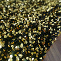 French Fashion Light Gold Sequin Embroidered Fabric Bridal Wedding Stretch Velvet with Knitted Techniques for Girls' Shoes Bags