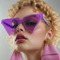 Punk Heart Shape Sunglasses Women Trendy Oversize Party Love Sun Glasses for Ladies Cute Candy Colors Eyewear UV400 (KSG163)
