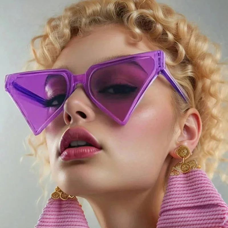Punk Heart Shape Sunglasses Women Trendy Oversize Party Love Sun Glasses for Ladies Cute Candy Colors Eyewear UV400 (KSG163)
