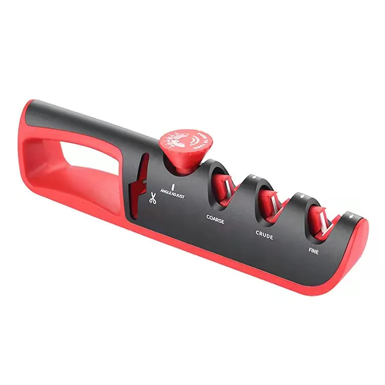 Kitchen Knife Accessories 4-Stage Multi-Grit BPA-Free Eco-Friendly Knife Sharpener with Non-Slip Rubber Handle