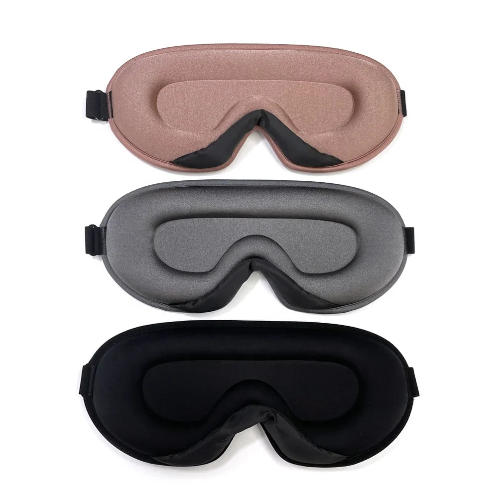 3D Eye Masks Memory Foam Ice Silk Blindfold for Sleeping Black Grey Pink Seep Eye Cover 100% Blackout for Man and Women