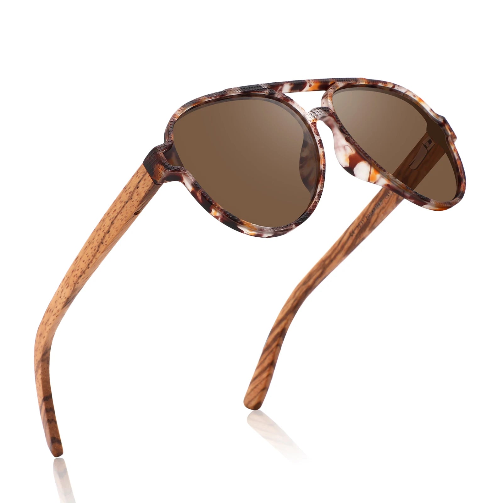 Sun Glasses 2025 Wholesale Square Temples  Wooden Sunglasses Plastic Frame Polarized Lens Face Shield Sunglasses