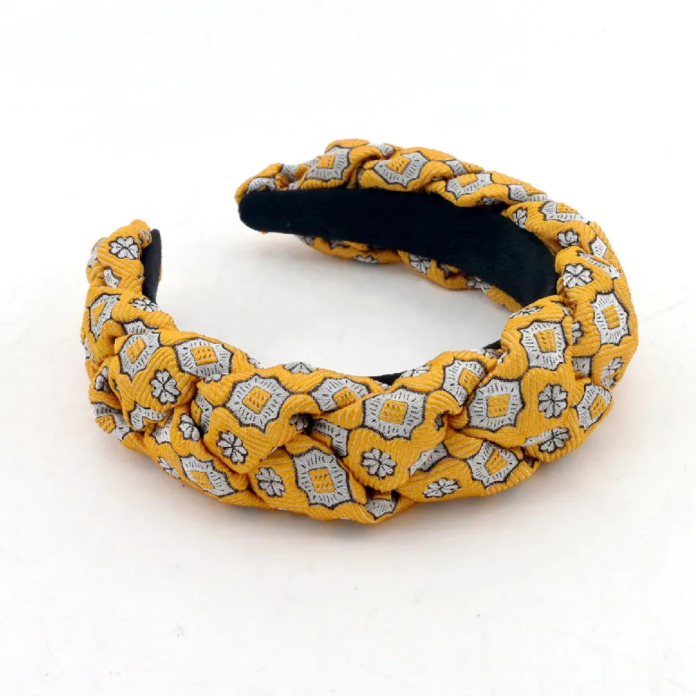 Dream Fashion Jacquard Gold Vintage Winter Custom Wholesale Bling Star Durable Women Hairband Flower Designer Headband