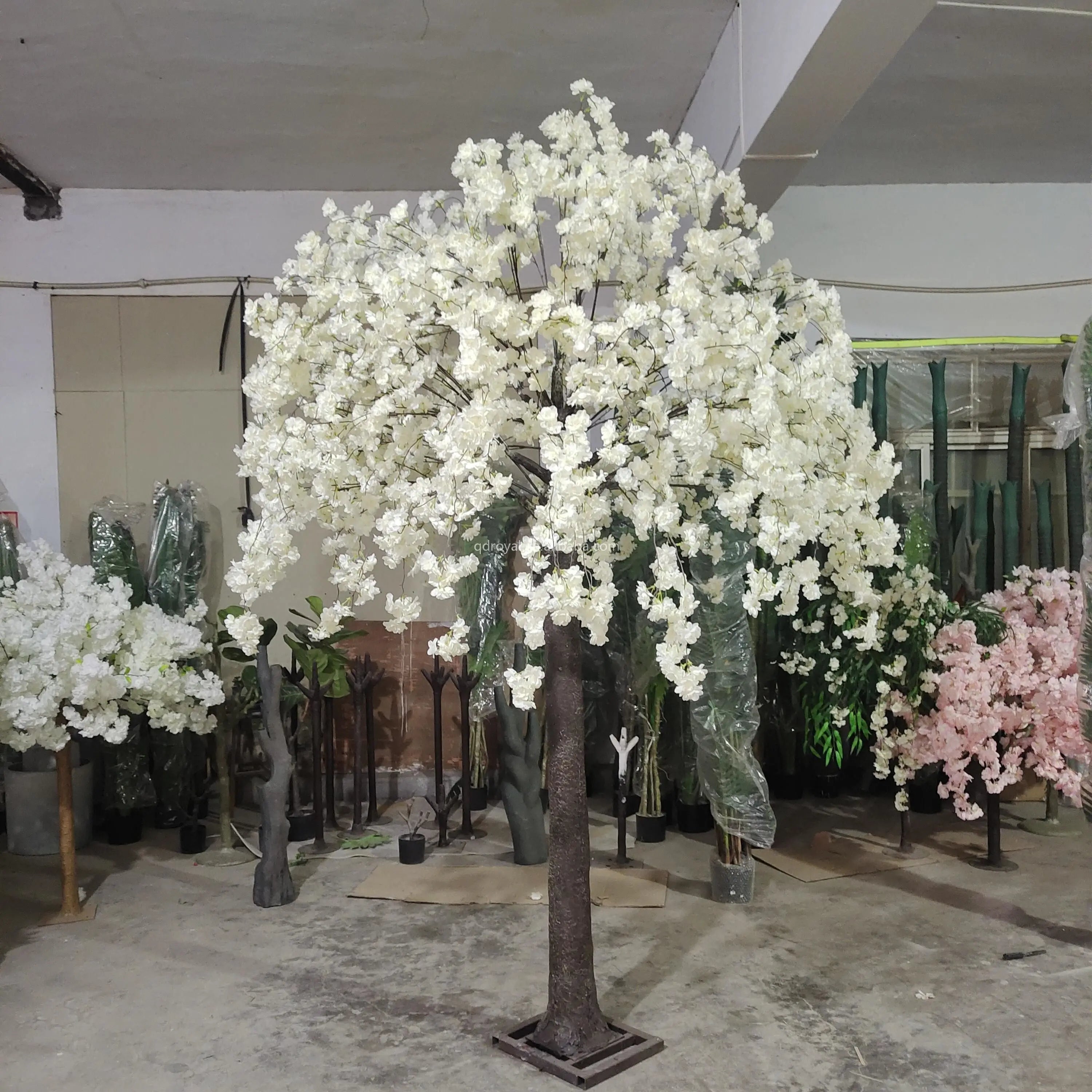 Silk Flowers Sakura Artificial Flower Pink Wedding Decoration Cherry Blossom Trees Branch for Home Decor Wedding Arch