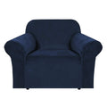 Rich Velour Stretch Velvet Sofa Covers for 1 Cushion Couch Covers Sofa Slipcovers with Non Slip Straps to Protect the Furniture